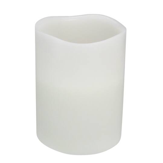 8" White LED Flameless Wick Flickering Pillar Candle